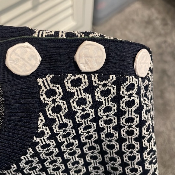 *Final Price* Tory Burch NWT Gemini Link Jacquard Short-Sleeve Sweater Size SP - Picture 9 of 10